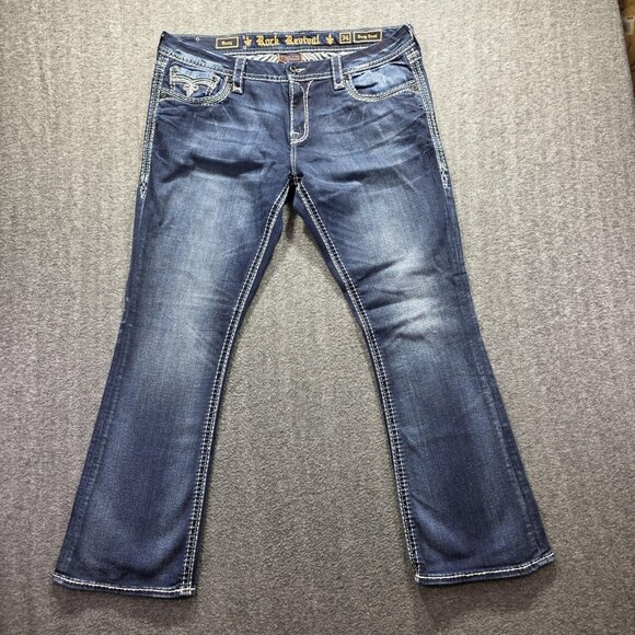 Rock Revival Denim - Rock Revival Jeans Womens 34 Blue Easy Boot Betty Bootcut Embroidered Denim